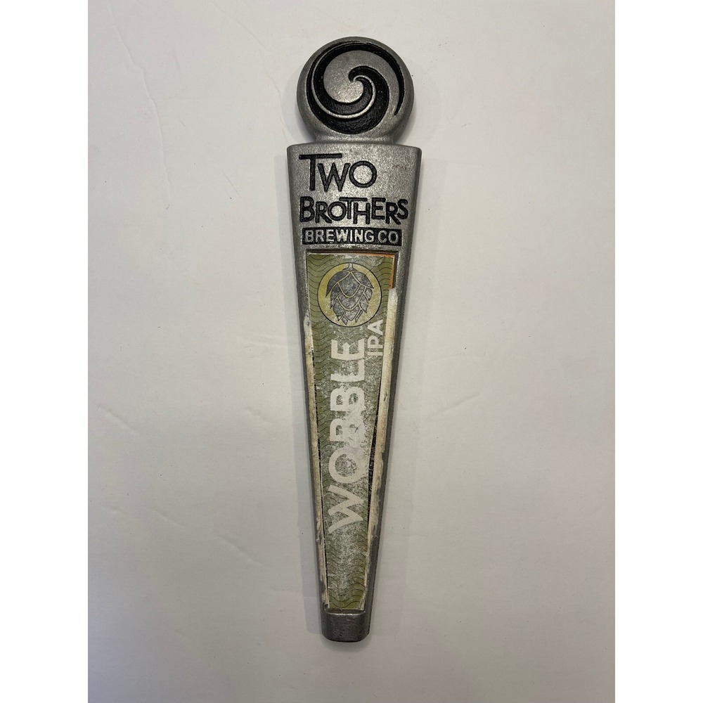 Two Brothers Brewing Co Wobble IPA Beer Tap Handle Metal Spiral Logo Topper